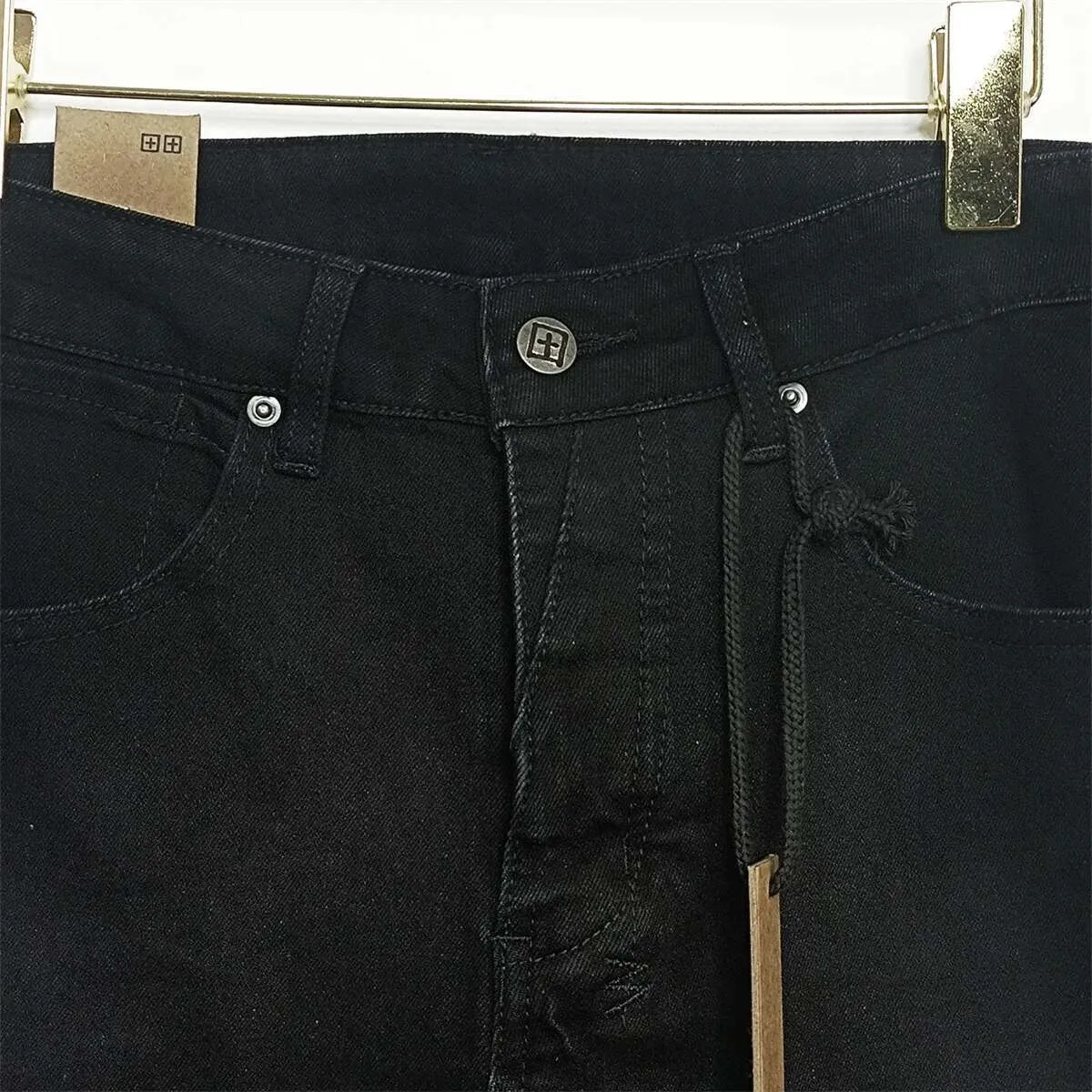 KSUBI Cross Men Fashion American High Street Black Casual Letter Embroidery Pants Stretch Skinny Ripped Frayed Jeans_voghion.com