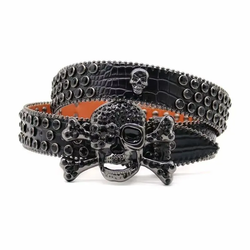 Dizajner Bb Fashion muški i ženski kožni remen ukrašen obojenim dijamantima 20 boja kristalni dijamant 3,8 cm_voghion.com