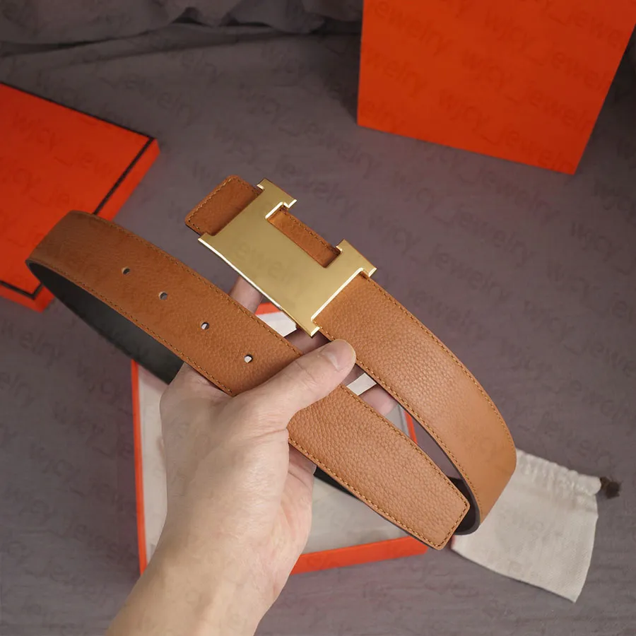 Lässiger Herrengürtel, Designergürtel, echtes Leder, Breite 3,8 cm, glatte Schnalle, wendbar, für Damen, klassisch, Gold/Splitter/Schwarz_voghion.com