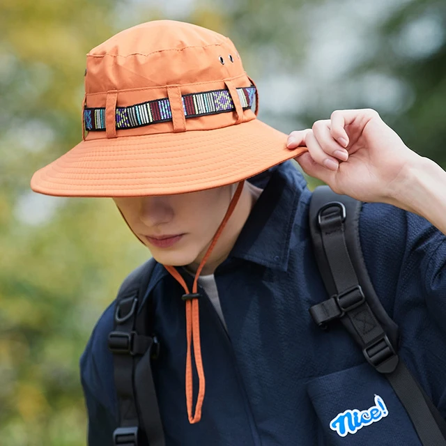 Fashion Outdoor Climbing For Man Japanese Adjustable Western Cowsboy Fisherman Caps Women Wide Brim Travel Beach UV Protection_voghion.com