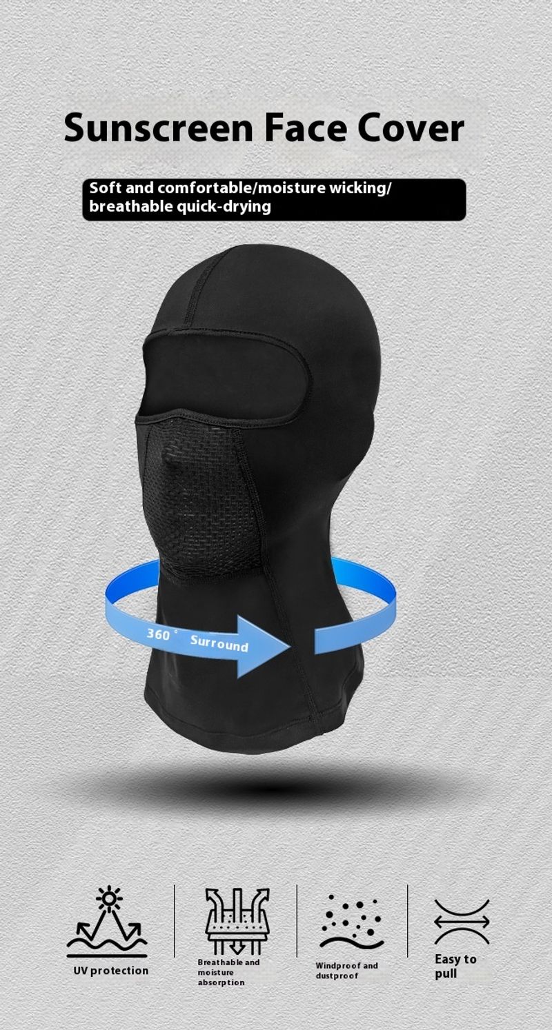 Ice Silk Black Summer Mask voor heren Outdoor motorrijuitrusting Nekbescherming, winddichte zonnebrandcrème Hoofd_voghion.com