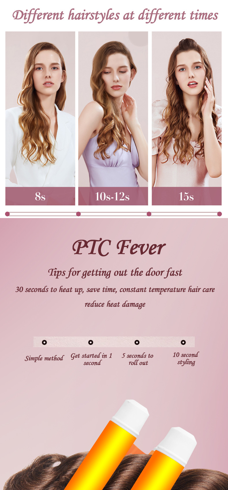three-in-one curling stick home lazy big wave instant noodle head three-tube egg roll curling iron_voghion.com
