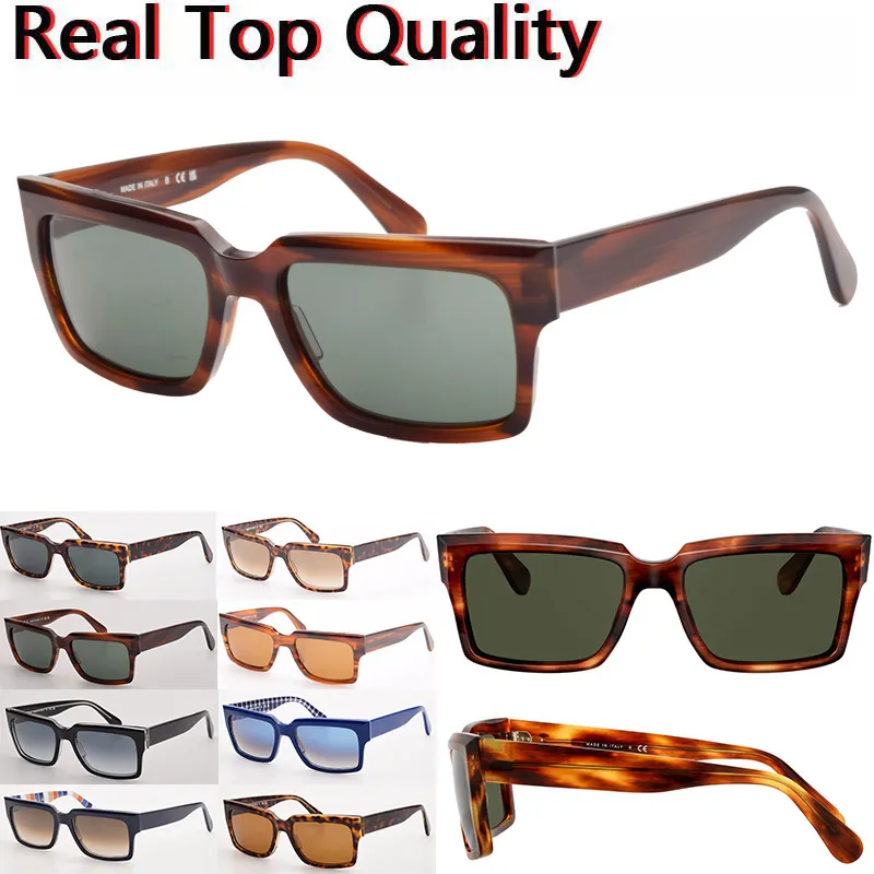 Square Acetate Sunglasses For Men And Women With Glass Lenses_voghion.com
