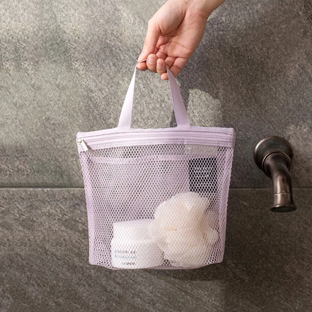 Borse portaoggetti in rete per trucco e articoli da toeletta, borse da viaggio portatili, per lavaggio corpo e doccia, organizer per cosmetici da appendere._voghion.com