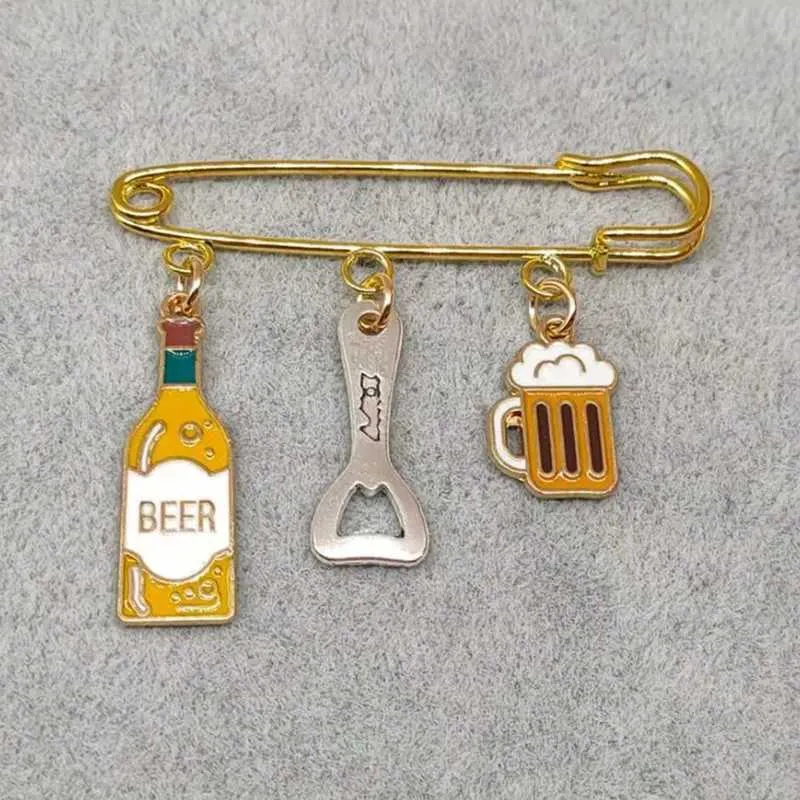 Anstecknadeln Broschen Neue Mode Mini Emaille Brosche Bierkrug Serie Anstecknadel Geschenk Damen Herren Party Time H240705_voghion.com