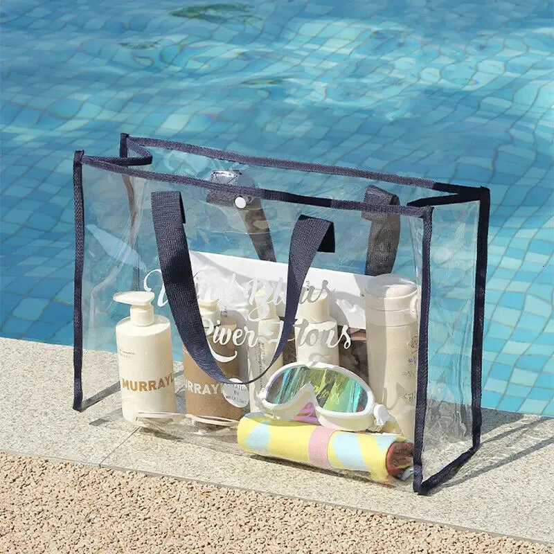 Clear Pvc Beach Bag Versatile Women Tote Shoulder Bag Waterproof_voghion.com