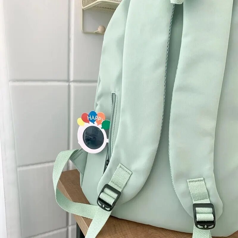 Waterproof Teenage Bookbag Nylon Rucksack Fashion Girl Backpack Women Shoulder Bag High School Schoolbag Black_voghion.com
