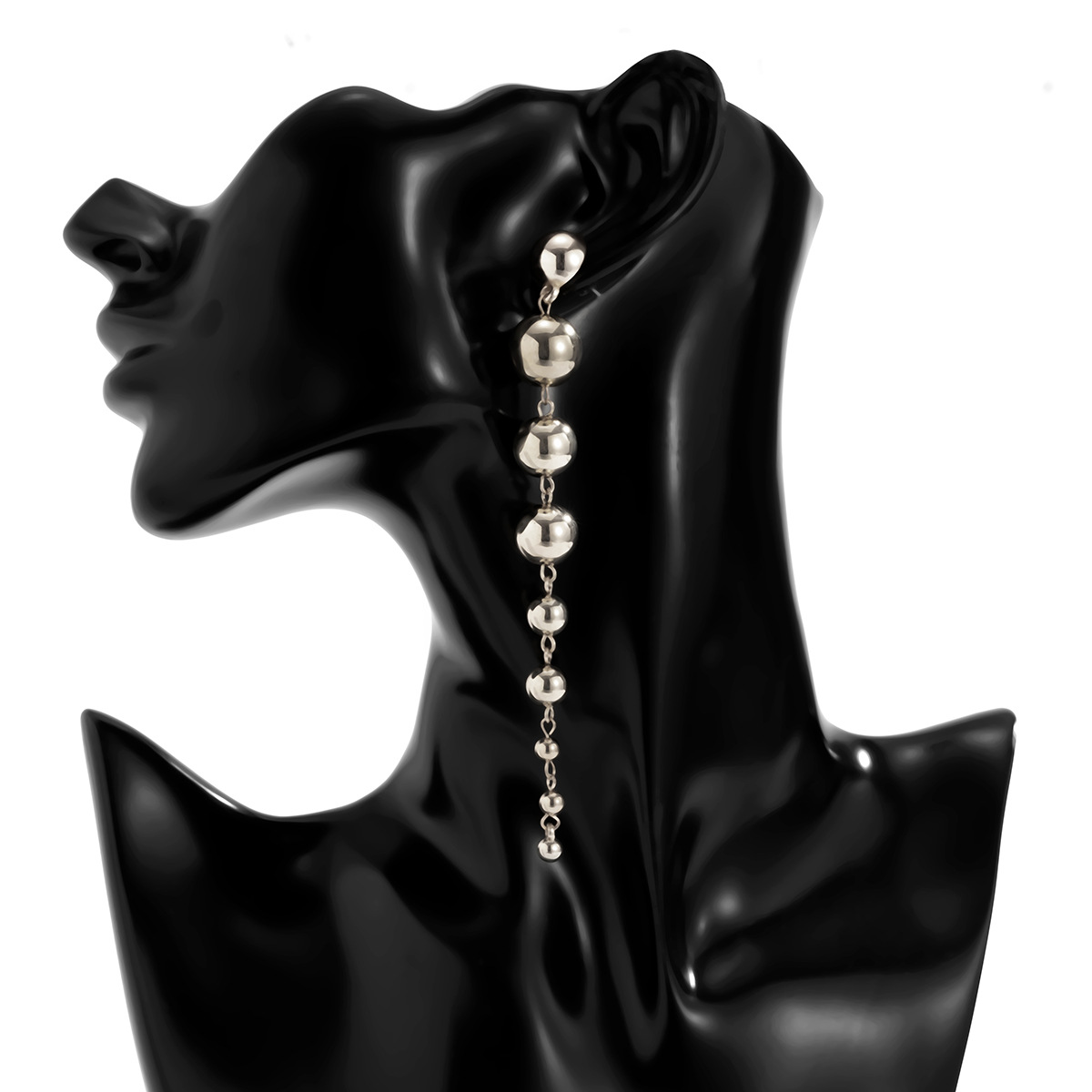 Boucles d'oreilles en perles de taille féminine à la mode géométrique personnalisée Perles en métal Nouveaux accessoires d'oreille pour femme_voghion.com