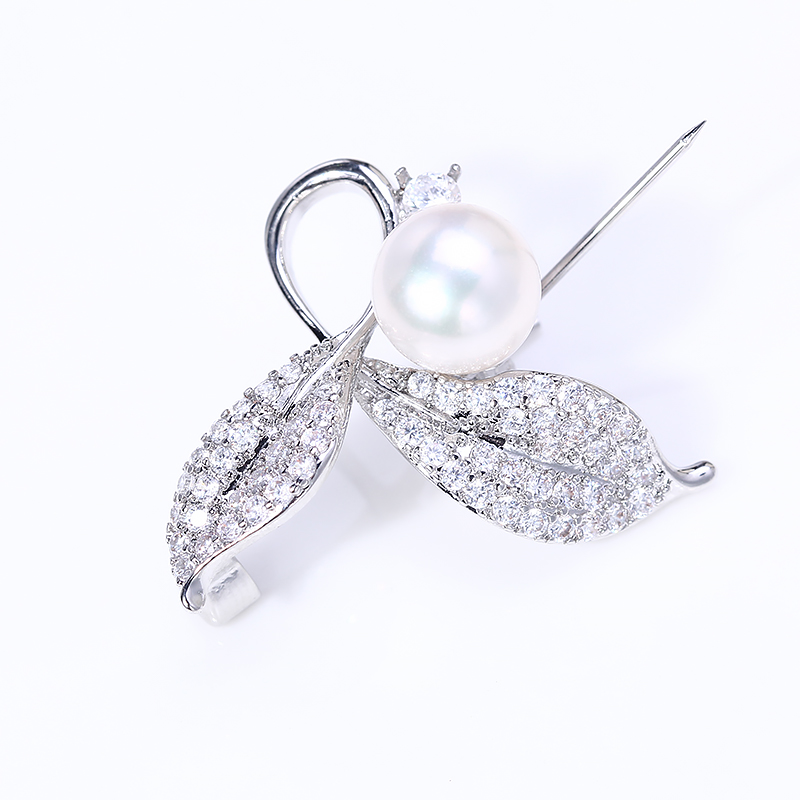 Accessori fai da te: scollo di perle, spilla a foglia, accessori antiriflesso in oro genuino placcato in rame, supporto vuoto_voghion.com