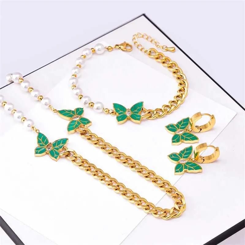 Set gioielli farfalla perla acciaio inossidabile zircone_voghion.com