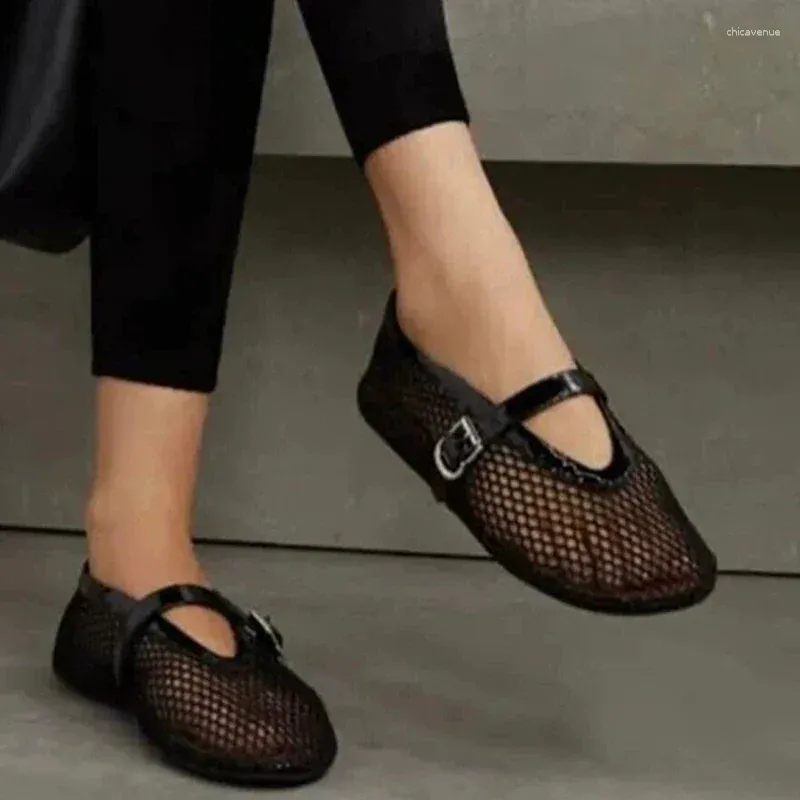 Sandals Summer Mesh Hollow Women Flats Shallow Loafers Beach Walking Designer Shoes Comfort Retro Female atillas_voghion.com