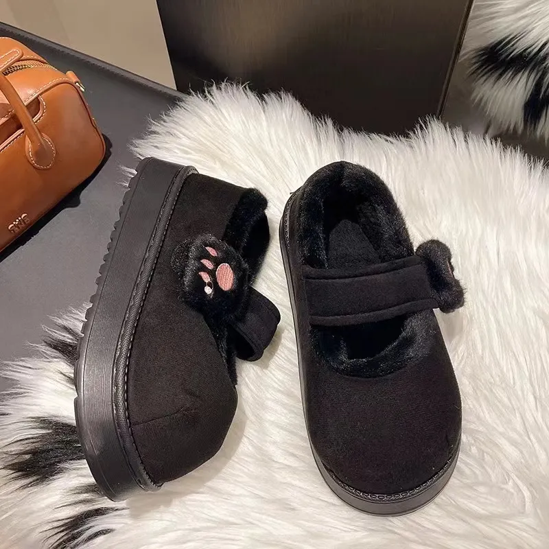 Comode scarpe casual da donna per l'esterno con chiusura in velcro - Calzature calde e morbide per autunno e inverno_voghion.com