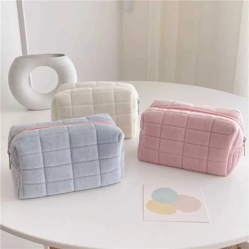 Kosmetiktasche aus massivem Fell, große Damen-Organizer mit Reißverschluss, Handtasche, Schreibwaren, Bleistiftbox, Reise-Make-up-Stanze_voghion.com