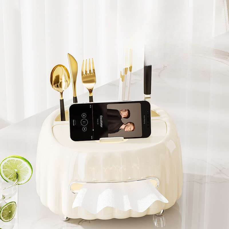High End Home Woonkamer Koffietafel, Servet Papier Crème Wind Afstandsbediening Opbergdoos, Creatieve Tissue Box_voghion.com