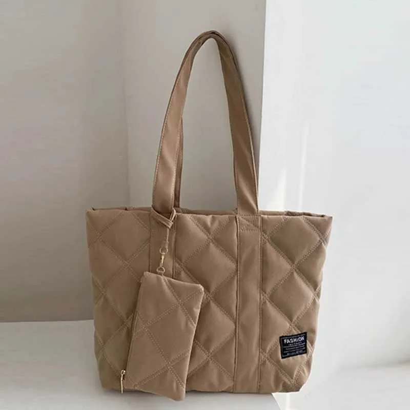 Sac à main pour femme automne/hiver mode losange espace coton costume sac à bandoulière grande capacité couleur unie tout-assorti_voghion.com