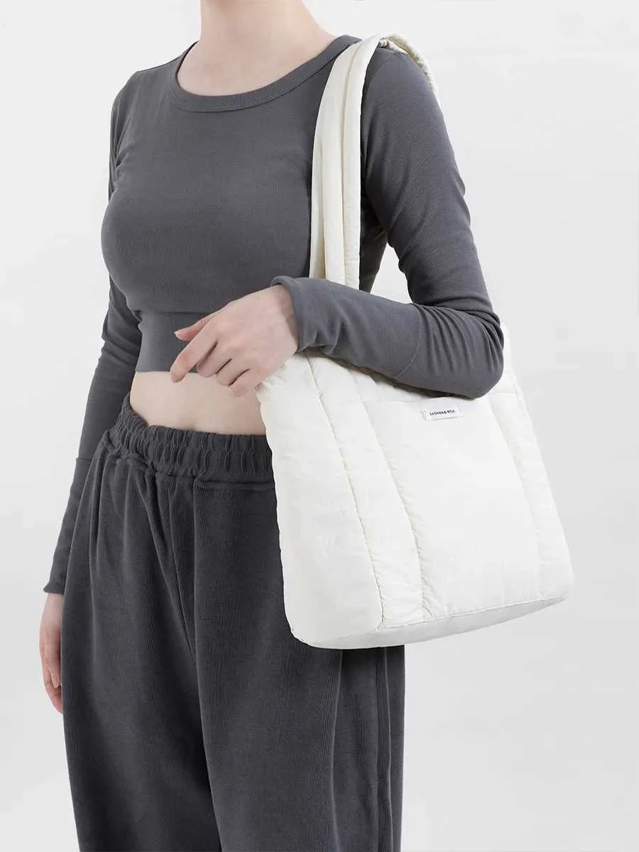 Borsa a spalla puffer trapuntata donna, borsa a mano morbida_voghion.com