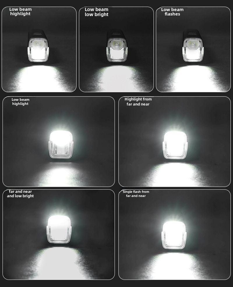 Nachtfahrausrüstung Aluminiumlegierung wasserdicht USB-Aufladung Berghelle LED-Nah- und Fernlicht-Fahrradscheinwerfer_voghion.com