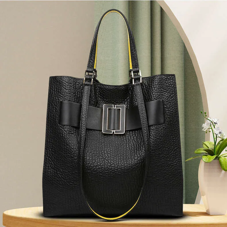 Nouveau sac fourre-tout en cuir souple haut de gamme, texture polyvalente, grande capacité, sac à main pour femme pouvant être porté à l'épaule_voghion.com
