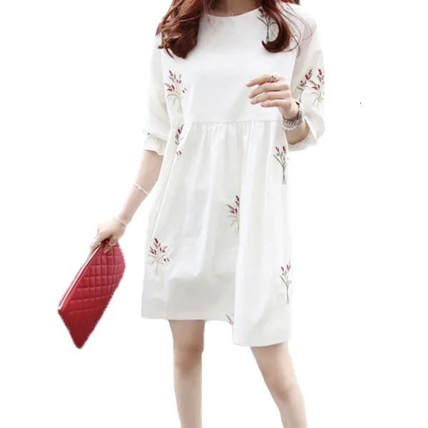 Robes vêtements chine robe florale coton lâche pour les femmes enceintes vêtements décontracté grossesse maternité 230417_voghion.com