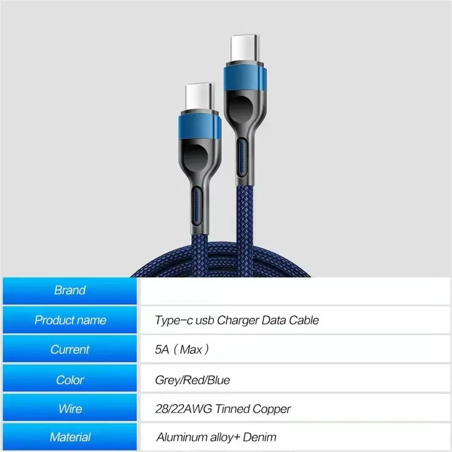 Câbles USB-C, charge rapide, type C, données, 60 W, 20 W, câble tressé pour accessoires de téléphone portable_voghion.com