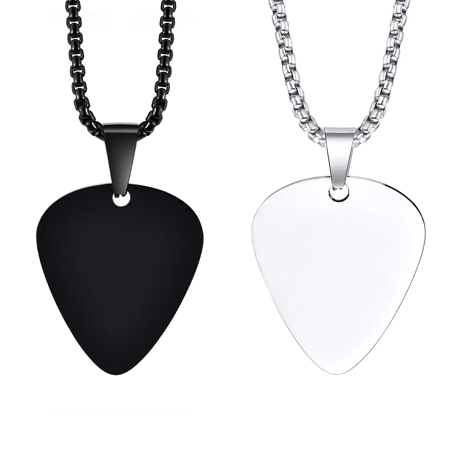 Collane con ciondolo Chitarra Paddle Non sbiadisce Coppia Amore Collana in acciaio al titanio Semplice e alla moda Inossidabile Festa_voghion.com