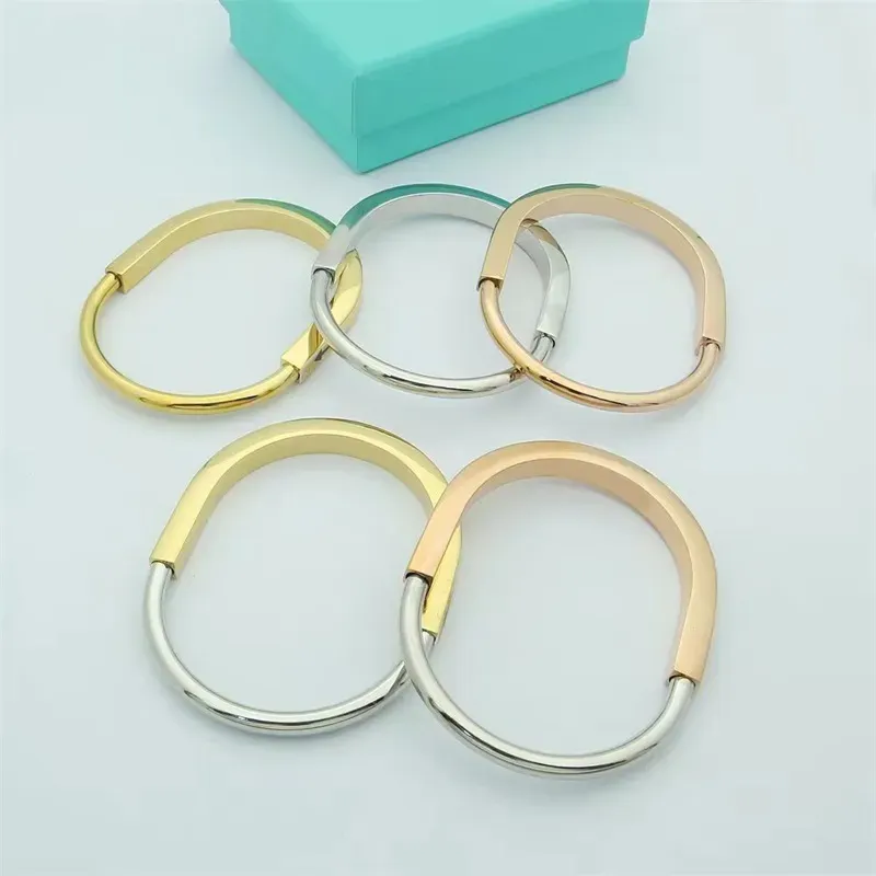 Lock Designer Women Stainless Steel Rose Gold Sier Bracelet Fashion Jewelry Gifts Bangle CYG239279-6_voghion.com