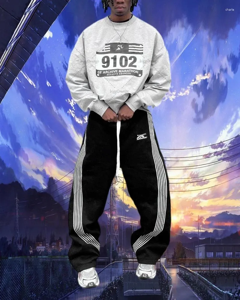 Pantalons pour hommes Haruku Six rayés Street Retro Sports Y2K hommes et femmes été décontracté jogging tendance marque Joggers_voghion.com