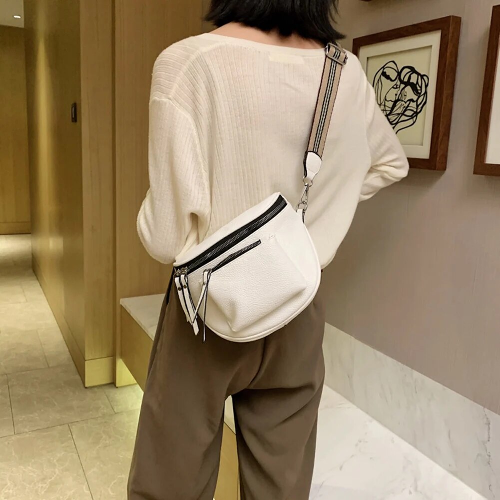 С доставкой Damen Vintage Leder Crossbody Schulter Taschen für Frauen Brust Tasche 2023 Marke Dame Trend Handtaschen Fanny Pack_voghion.com