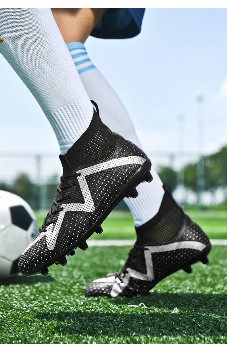 Ultralight Professional Men Long Spikes Ankle Training Football Boots Soccer Cleats Unisex Sports Shoes Non-Slip_voghion.com