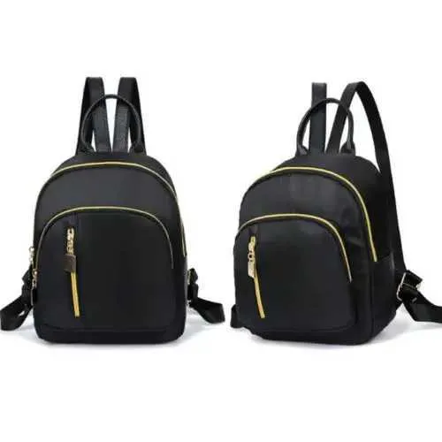 Zaino da scuola in nylon alla moda nero per ragazze adolescenti Mini per ragazze Borsa da viaggio a tracolla Zaino da donna C241011C241011_voghion.com
