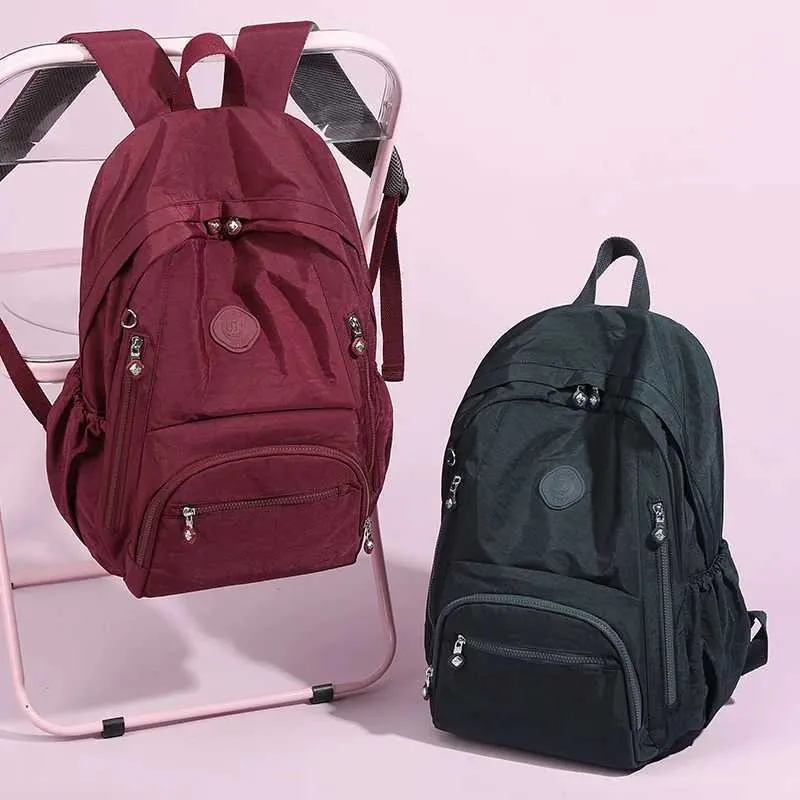 Großzügiger, wasserdichter, transparenter Laptop-Rucksack für Damen mit mehreren Taschen für die Reise, für die Uni oder die Schule C241107_voghion.com