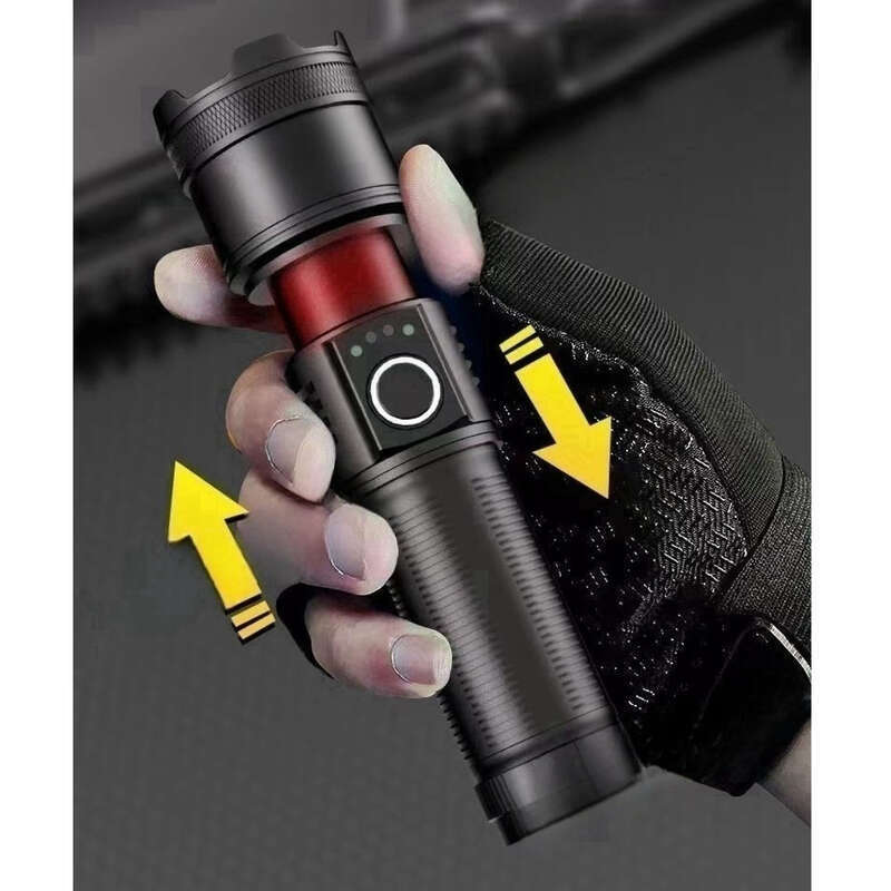 Noua lanternă telescopică tip C cu încărcare P50, cu lumină puternică, cu LED-uri pentru exterior_voghion.com