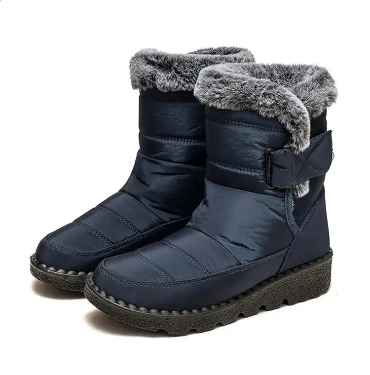 Botas femininas de neve macias com plataforma de pele para manter o calor Botas femininas plus size Botas Mujer Sapatos de inverno 240826_voghion.com