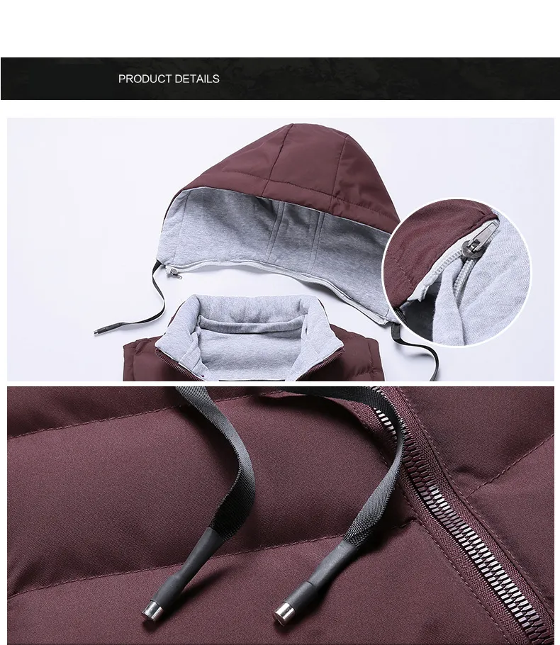 Herrenwesten Marke Weste Winter Ärmellose Jacken Daunen Männer Mit Kapuze Warm 2023 Casual Outwear Hut Abnehmbare Außenseite_voghion.com