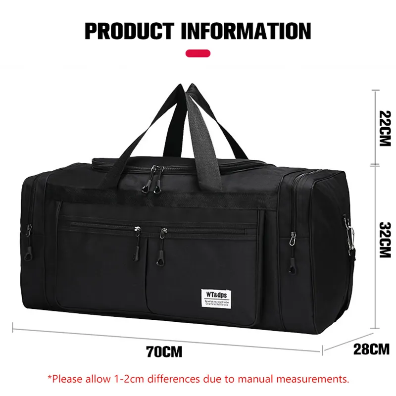 70L Gym Bags Lage Foldable Sport Travel Duffel For Women Men Handbag Multifunction Large 70CM Weekender Bag_voghion.com