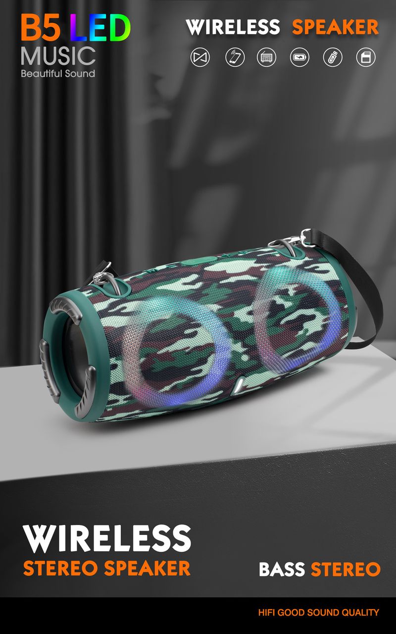 Difuzor Bluetooth MINI-XTREME3RGB cu tobă de război portabilă cu lumină de ambianță rece, potrivită pentru activități în aer liber de petrecere_voghion.com