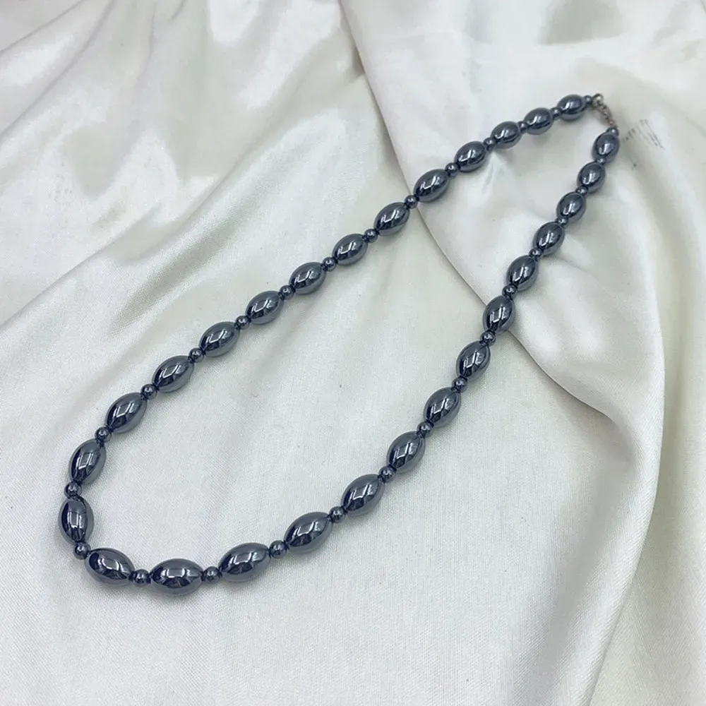Collier de guérison en hématite avec breloques pour hommes et femmes, perles en pierre naturelle, thérapie, soulagement de l'anxiété, yoga, ras du cou, bijoux_voghion.com