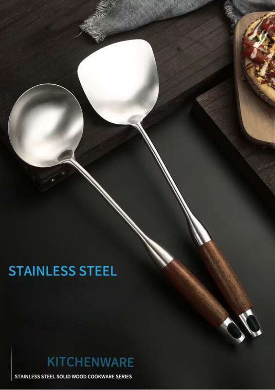 316 Stainless Steel Thickened Spatula Supplies Household Stir Fry Soup Leaking Spoons, Kitchen Utensils Complete Set_voghion.com