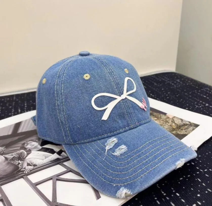Casquette de baseball en denim avec nœud papillon pour homme et femme, chapeau seau, casquette de baseball, casquette d'été, bonnet de haute qualité_voghion.com