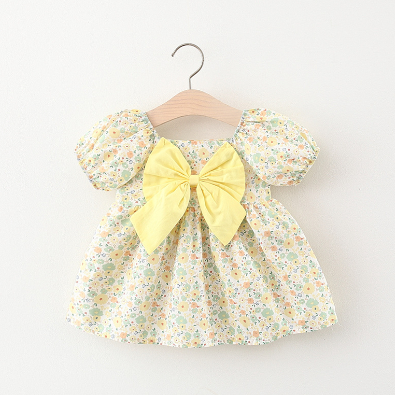 Rochie de vară pentru copii mici, rochie de printesa cu flori roz, mâneci bufante, rochie de ziua de naștere pentru copii fete_voghion.com