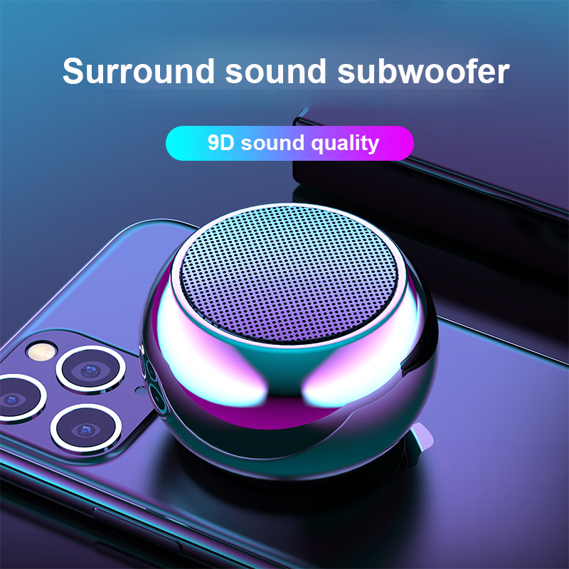 Μίνι ηχείο Bluetooth με μικρό ηχείο Bluetooth 5.0 με ατσάλινο κανόνι, ασύρματο ηχείο BT με στερεοφωνικό ήχο HIFI_voghion.com