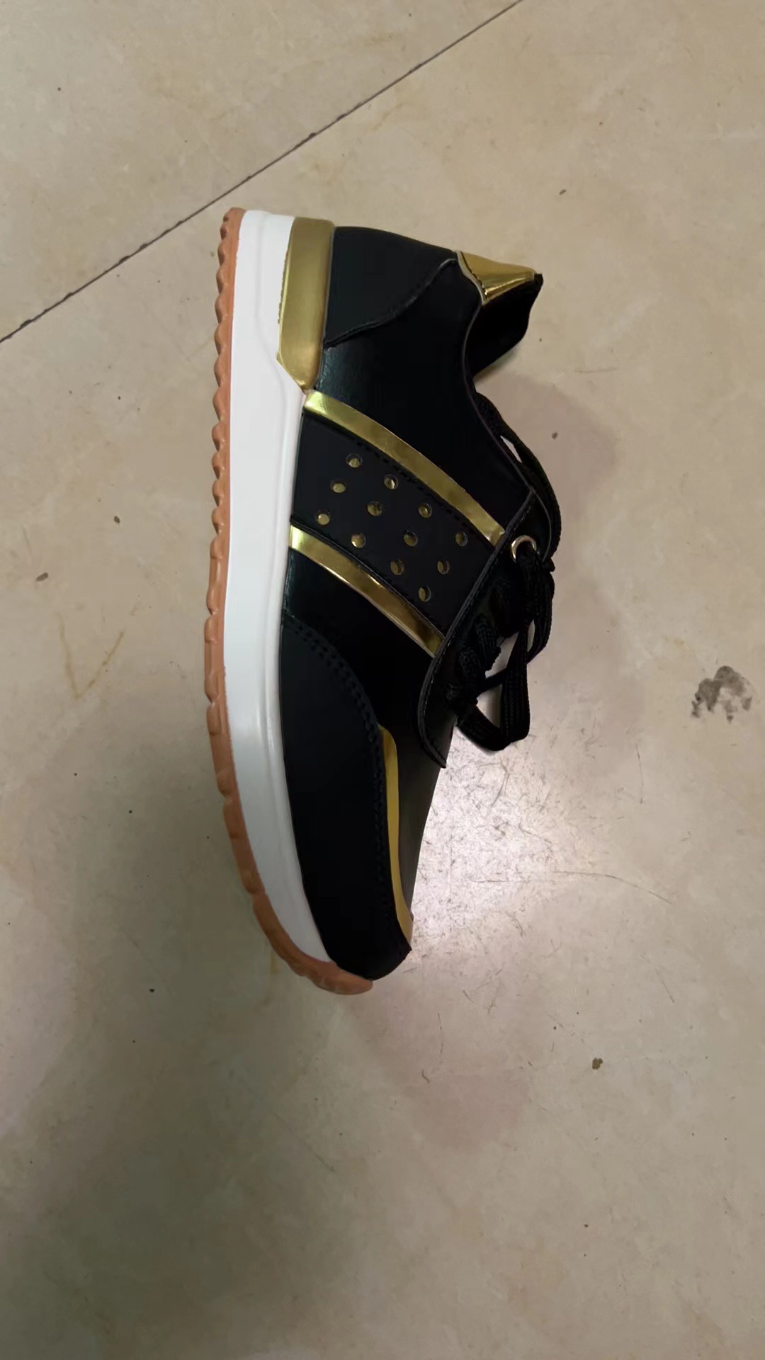 Sports shoes women's large size thick bottom color matching  casual low top sports shoes in stock_voghion.com