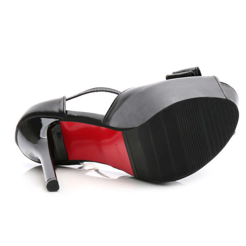 Ultrahohe, schmale Absätze, Fischmaul, hohle Sandalen, wasserdichte Plattform, Rückengurt, Fliege aus Leder, Damenschuhe_voghion.com