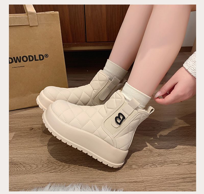 Damen Schnee Winter 2024 neue Baumwolle mit Veet verdickte Oberbekleidung Schuhe kalte und rutschfeste Stiefel_voghion.com