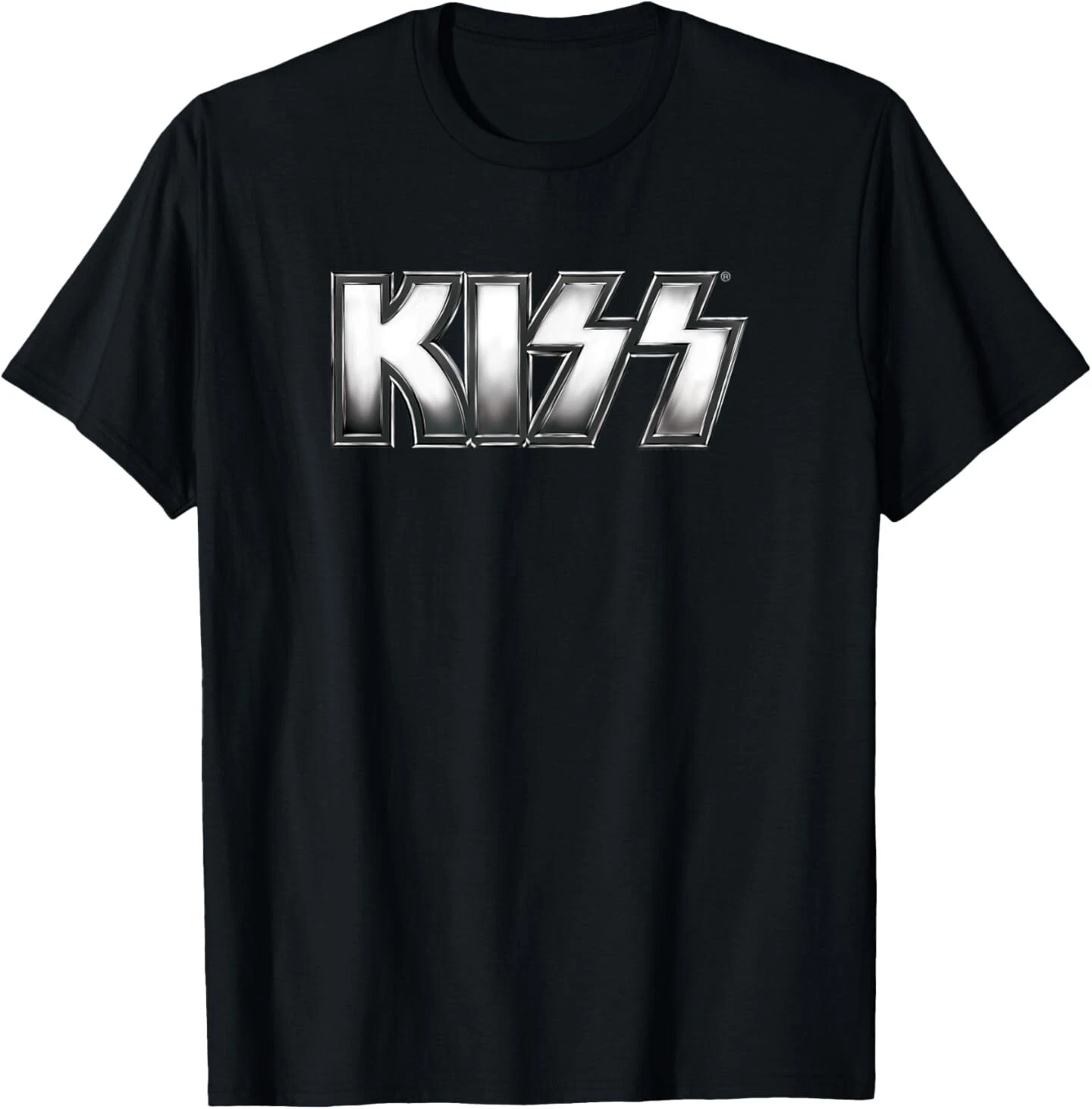 Kiss Metallic Logo T-shirt For Men And Women Unisex Fashion Tee_voghion.com