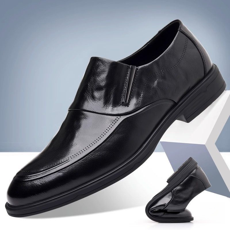 Chaussures d'affaires formelles pour hommes mocassins pour hommes respirants de style britannique un repose-pieds en cuir souple semelle souple chaussures décontractées pour hommes