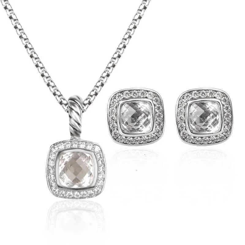 and Earrings Fashion Necklace Set Garnet Designer Diamond Jewelry Stud Women Wedding Party_voghion.com