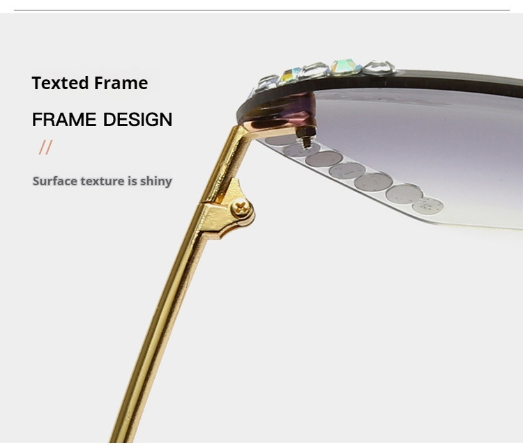 Women's Frameless Diamond Sunglasses With Uv Protection Elegant_voghion.com
