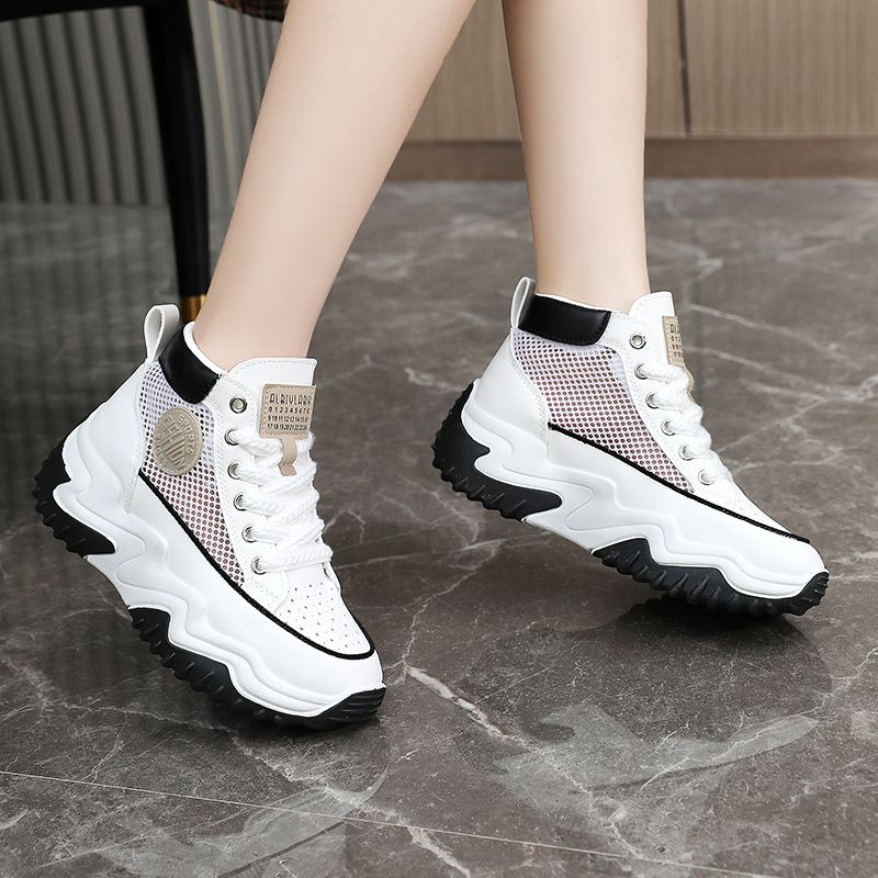 Z308 Neue Stil Weiße Schuhe frauen 2024 Sommer Atmungsaktive High-top Sneakers_voghion.com