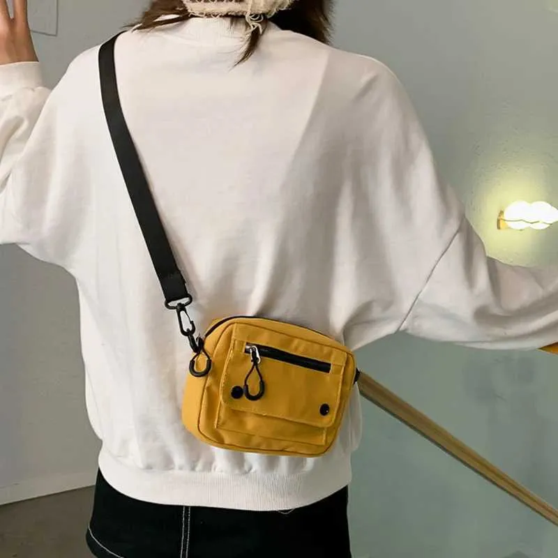 Borsa a mano in tela calda, mini, per studenti, piccola, casual, con cerniera, da donna, monofacciale, Y241026_voghion.com